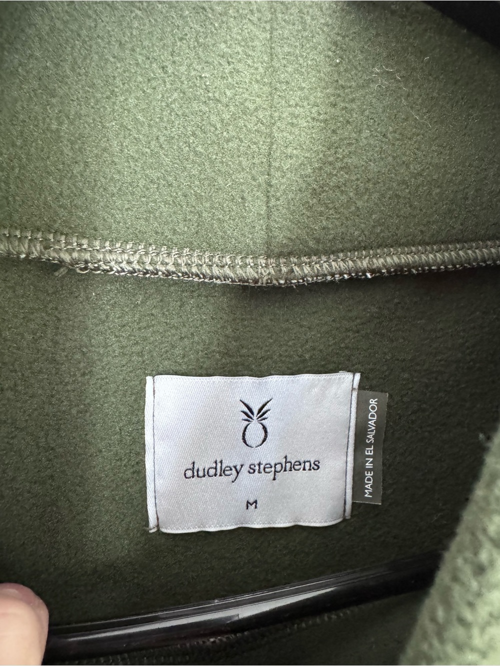 Dudley Stephens Park Slope Vello Fleece Top Green size Medium - Picture 2 of 5